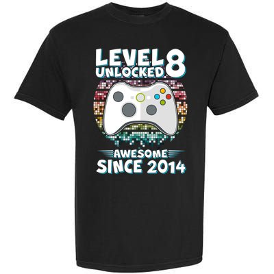 Cool Level 8 Unlocked Awesome Since 2014 Gamer Garment-Dyed Heavyweight T-Shirt