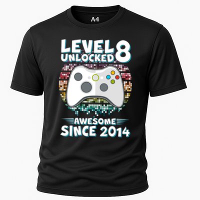 Cool Level 8 Unlocked Awesome Since 2014 Gamer Performance Shirt