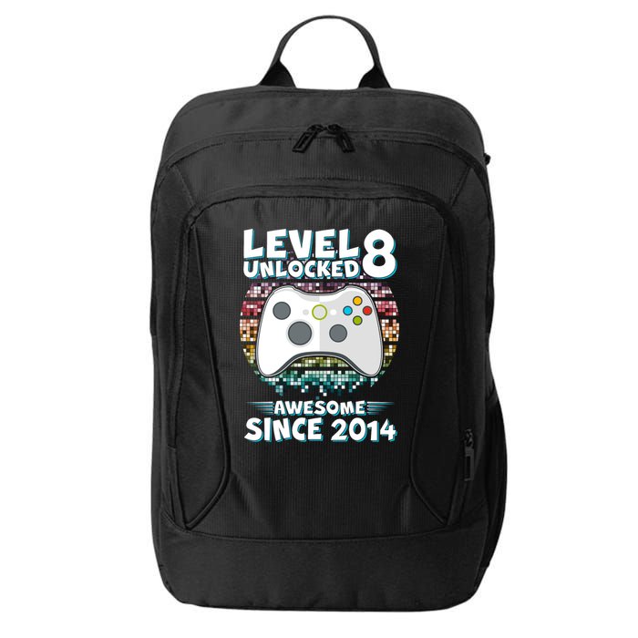 Cool Level 8 Unlocked Awesome Since 2014 Gamer City Backpack