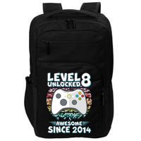 Cool Level 8 Unlocked Awesome Since 2014 Gamer Impact Tech Backpack