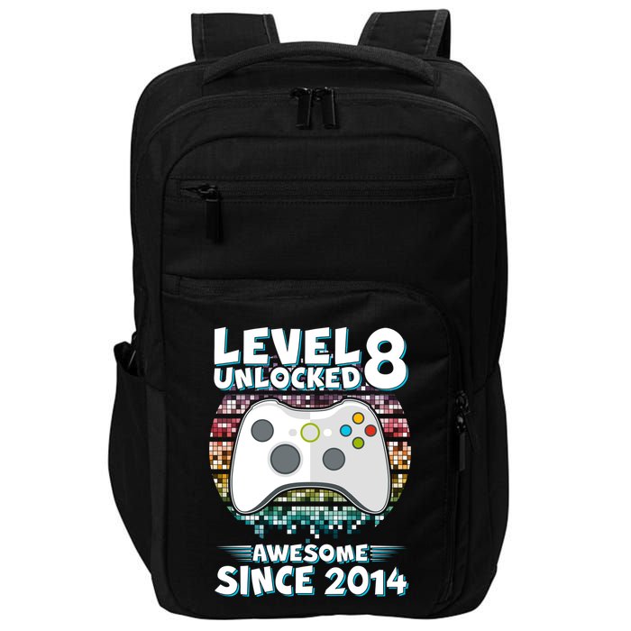 Cool Level 8 Unlocked Awesome Since 2014 Gamer Impact Tech Backpack