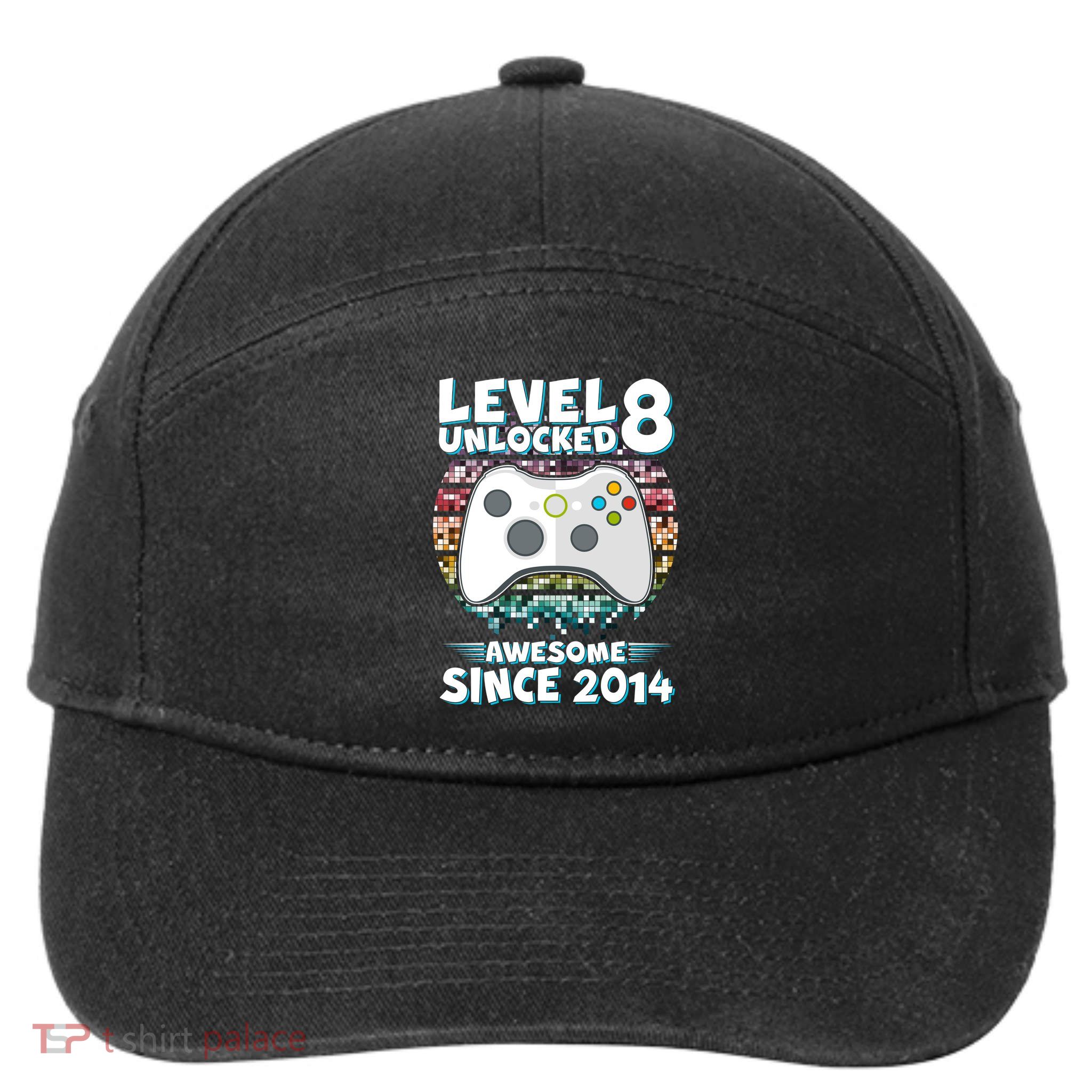 Cool Level 8 Unlocked Awesome Since 2014 Gamer 7-Panel Snapback Hat