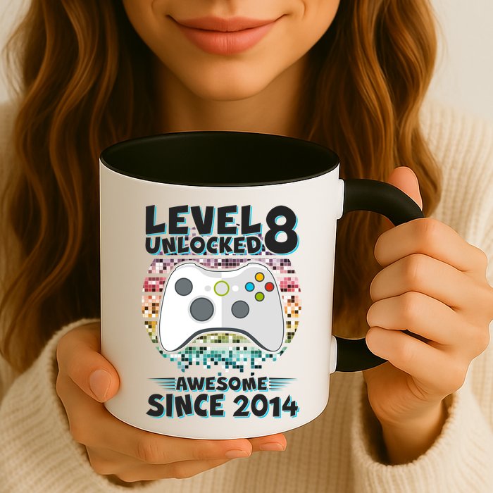 Cool Level 8 Unlocked Awesome Since 2014 Gamer Mug