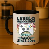 Cool Level 8 Unlocked Awesome Since 2014 Gamer Mug