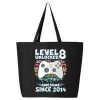 Cool Level 8 Unlocked Awesome Since 2014 Gamer 25L Jumbo Tote