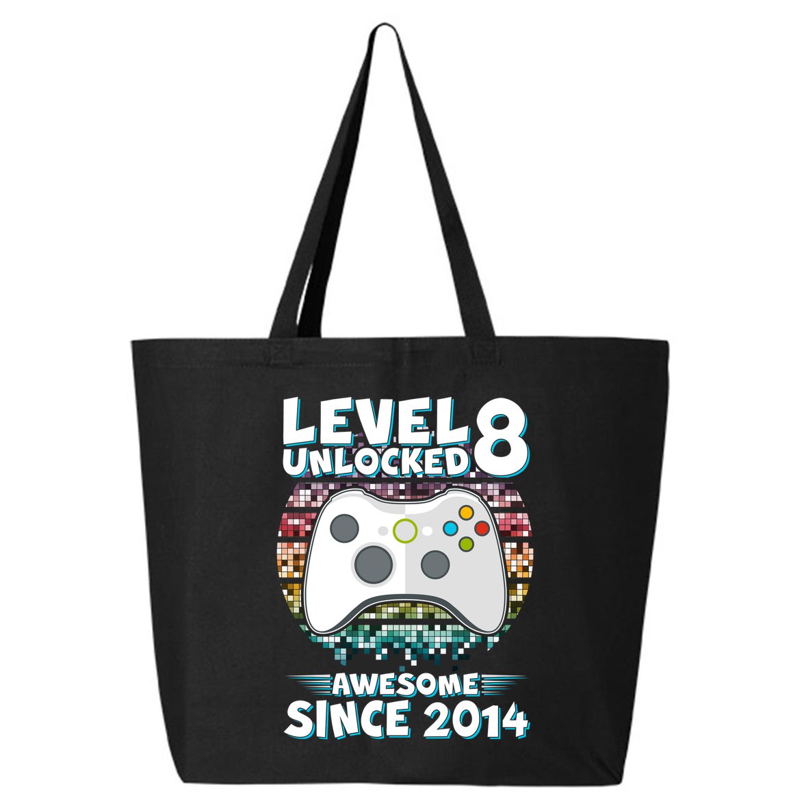 Cool Level 8 Unlocked Awesome Since 2014 Gamer 25L Jumbo Tote