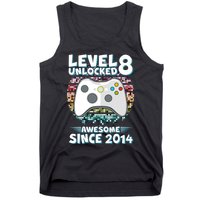 Cool Level 8 Unlocked Awesome Since 2014 Gamer Tank Top