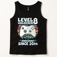Cool Level 8 Unlocked Awesome Since 2014 Gamer Tank Top