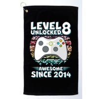 Cool Level 8 Unlocked Awesome Since 2014 Gamer Golf Towel