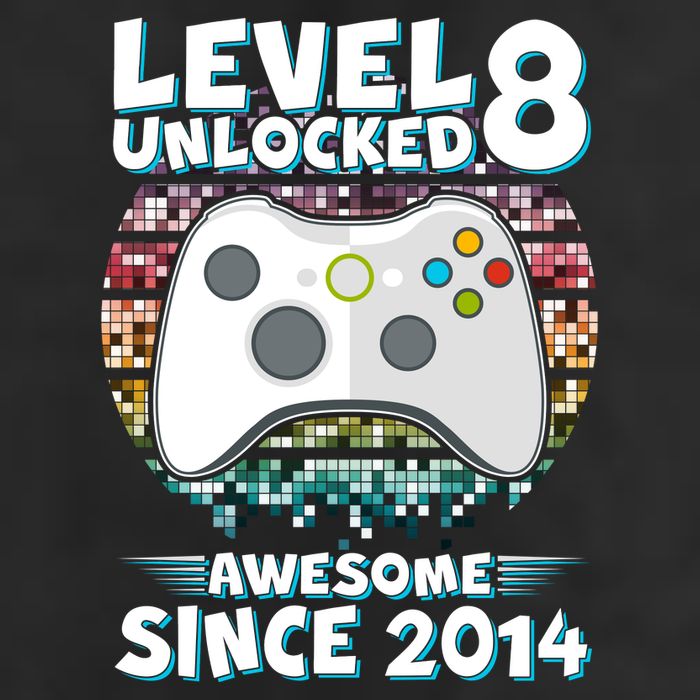 Cool Level 8 Unlocked Awesome Since 2014 Gamer Golf Towel