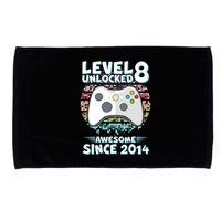 Cool Level 8 Unlocked Awesome Since 2014 Gamer Microfiber Hand Towel