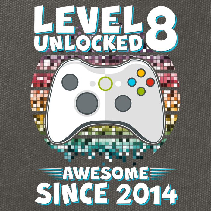Cool Level 8 Unlocked Awesome Since 2014 Gamer Cotton Canvas Backpack