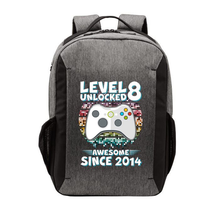 Cool Level 8 Unlocked Awesome Since 2014 Gamer Vector Backpack