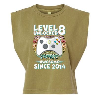 Cool Level 8 Unlocked Awesome Since 2014 Gamer Garment-Dyed Women's Muscle Tee