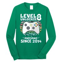 Cool Level 8 Unlocked Awesome Since 2014 Gamer Long Sleeve Shirt