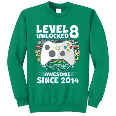 Cool Level 8 Unlocked Awesome Since 2014 Gamer Sweatshirt