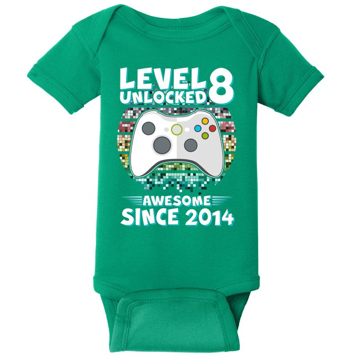 Cool Level 8 Unlocked Awesome Since 2014 Gamer Baby Bodysuit