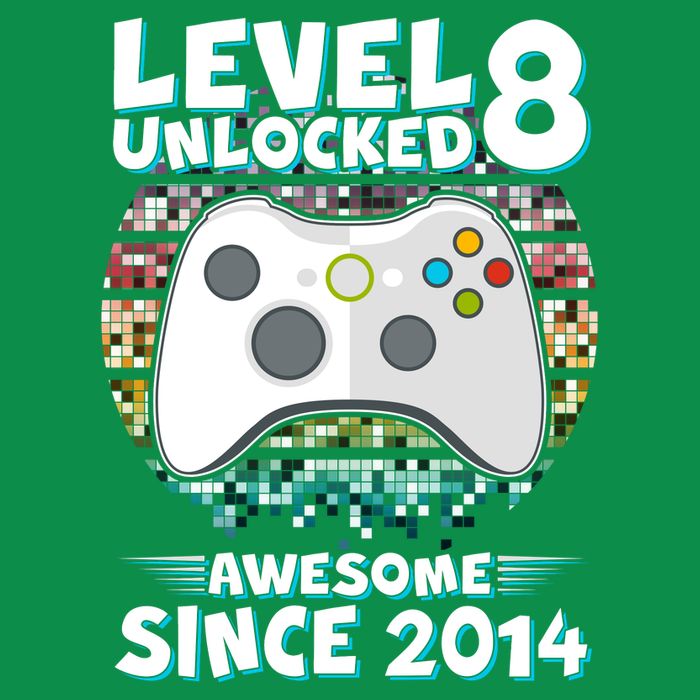Cool Level 8 Unlocked Awesome Since 2014 Gamer Baby Bodysuit