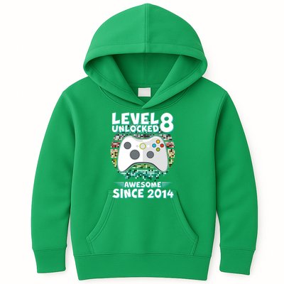 Cool Level 8 Unlocked Awesome Since 2014 Gamer Kids Hoodie