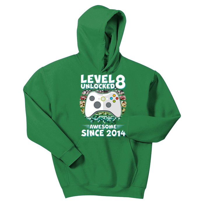 Cool Level 8 Unlocked Awesome Since 2014 Gamer Kids Hoodie