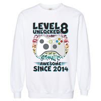 Cool Level 8 Unlocked Awesome Since 2014 Gamer Garment-Dyed Sweatshirt