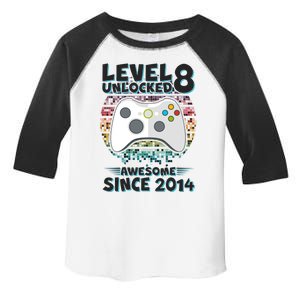 Cool Level 8 Unlocked Awesome Since 2014 Gamer Toddler Fine Jersey T-Shirt