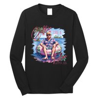 Chillin Like A Felon Funny Trump For President Summer 2024 Long Sleeve Shirt