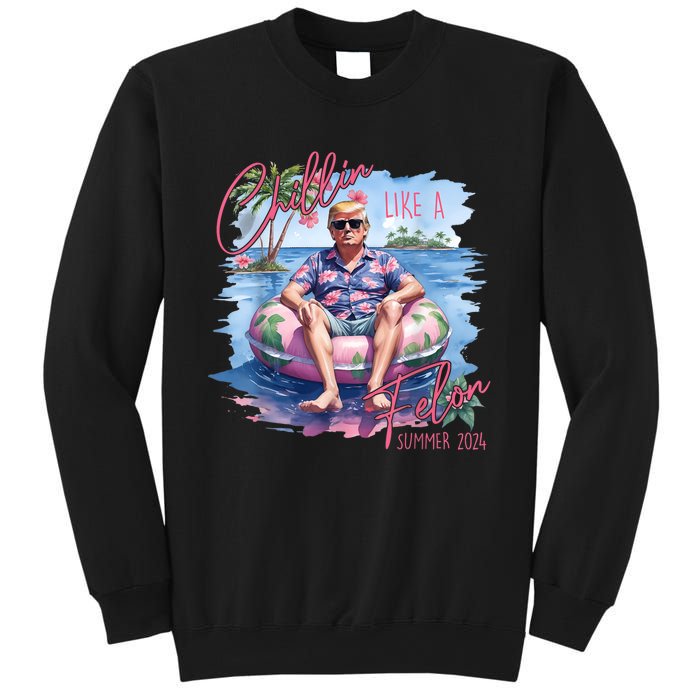 Chillin Like A Felon Funny Trump For President Summer 2024 Sweatshirt