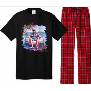 Chillin Like A Felon Funny Trump For President Summer 2024 Pajama Set