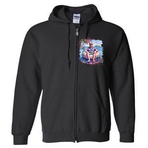 Chillin Like A Felon Funny Trump For President Summer 2024 Full Zip Hoodie