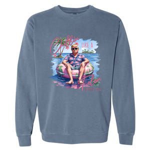 Chillin Like A Felon Funny Trump For President Summer 2024 Garment-Dyed Sweatshirt