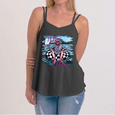 Chillin Like A Felon Funny Trump Summer 2024 Women's Strappy Tank