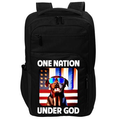 Chocolate Lab American Flag One Nation Under God Patriotic Great Gift Impact Tech Backpack