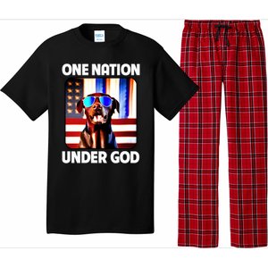 Chocolate Lab American Flag One Nation Under God Patriotic Great Gift Pajama Set