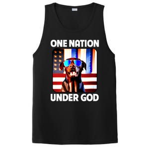 Chocolate Lab American Flag One Nation Under God Patriotic Great Gift PosiCharge Competitor Tank