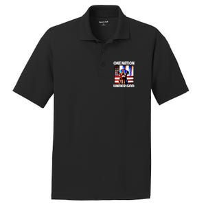 Chocolate Lab American Flag One Nation Under God Patriotic Great Gift PosiCharge RacerMesh Polo