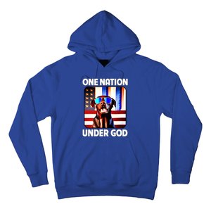 Chocolate Lab American Flag One Nation Under God Patriotic Great Gift Hoodie