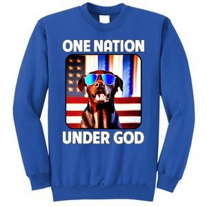 Chocolate Lab American Flag One Nation Under God Patriotic Great Gift Sweatshirt