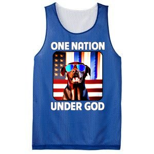 Chocolate Lab American Flag One Nation Under God Patriotic Great Gift Mesh Reversible Basketball Jersey Tank