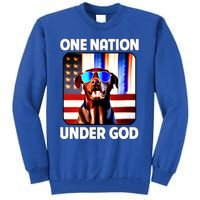 Chocolate Lab American Flag One Nation Under God Patriotic Great Gift Tall Sweatshirt