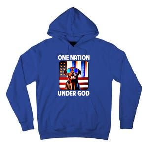 Chocolate Lab American Flag One Nation Under God Patriotic Great Gift Tall Hoodie