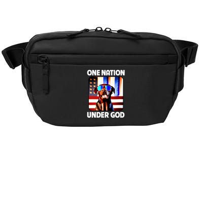 Chocolate Lab American Flag One Nation Under God Patriotic Great Gift Crossbody Pack