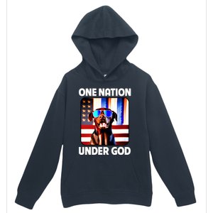 Chocolate Lab American Flag One Nation Under God Patriotic Great Gift Urban Pullover Hoodie