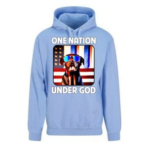 Chocolate Lab American Flag One Nation Under God Patriotic Great Gift Unisex Surf Hoodie