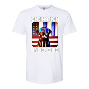 Chocolate Lab American Flag One Nation Under God Patriotic Great Gift Softstyle CVC T-Shirt