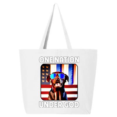 Chocolate Lab American Flag One Nation Under God Patriotic Great Gift 25L Jumbo Tote