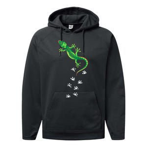 Cool Lizard Art Men Women Herpetology Reptile Lizard Lover Performance Fleece Hoodie