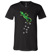 Cool Lizard Art Men Women Herpetology Reptile Lizard Lover V-Neck T-Shirt