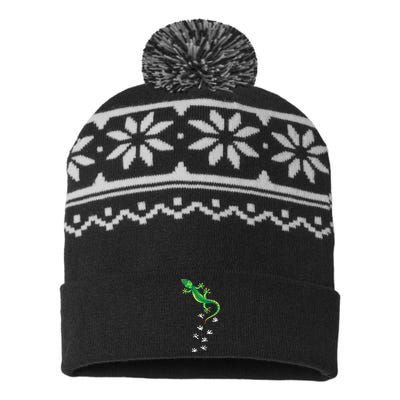 Cool Lizard Art Men Women Herpetology Reptile Lizard Lover USA-Made Snowflake Beanie