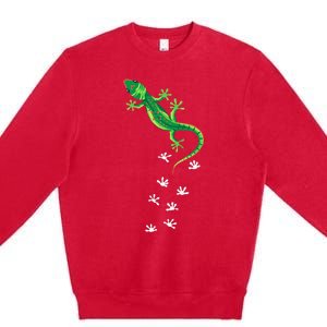 Cool Lizard Art Men Women Herpetology Reptile Lizard Lover Premium Crewneck Sweatshirt